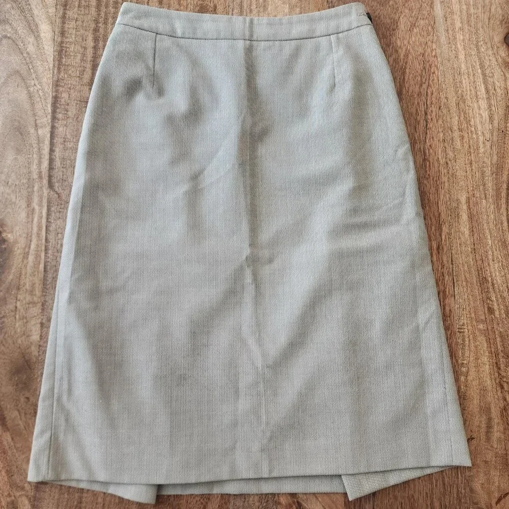 Louis Vuitton Skirt Womens 34 Beige Wool Blend Uniformes Pencil Lined Office